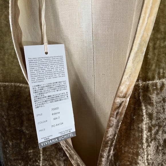 Viviana Uchitel Cubist Silk Velvet Zip Up Dress - Picture 6 of 8